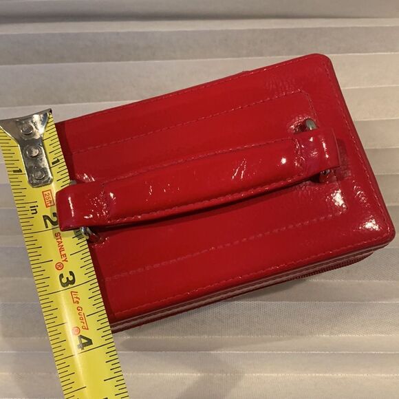 NORDSTROM jewelry box patent leather zip closure top handle divided compartment - Picture 10 of 15